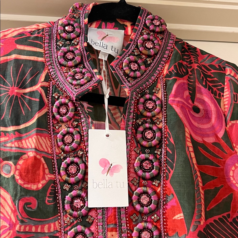 NWT Bella Tu Cap Sleeve Caftan Dress XS